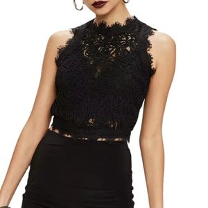 Zauch me women's black lace crop top Size  M